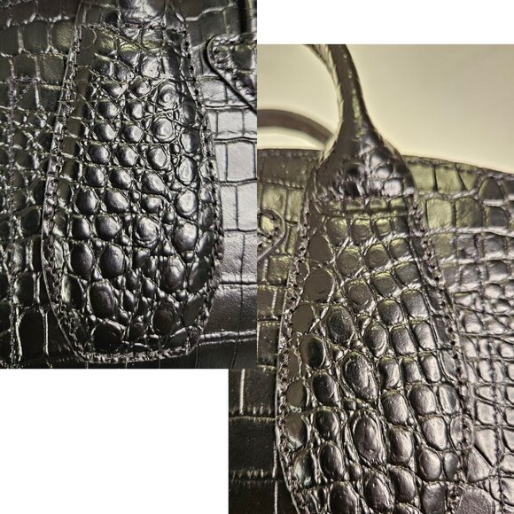 Authentic Longchamp Rosseau Mini Leather Croc Embossed - Picture 15 of 17